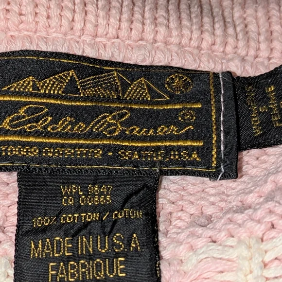 Eddie Bauer Vintage Pink Knit Sweater Size Small - Picture 3 of 3